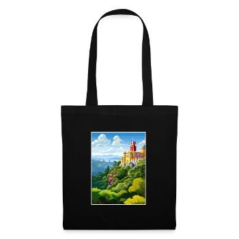 Sintra Portugal Vintage voyage affiche WPA Souvenir - Sac en tissu - noir - Devant