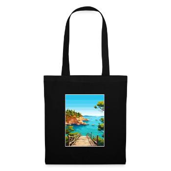Cameo Island Athens Greece Vintage Travel Poster - Tote Bag - black - Front
