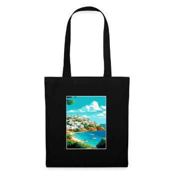 Ibiza Spanien Vintage Reiseposter WPA Souvenir - Stoffbeutel - Schwarz - Vorne