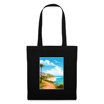Estoril Portugal Vintage voyage affiche Souvenir - Sac en tissu - noir - Devant