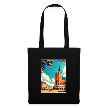 Cracovie Pologne Vintage voyage affiche WPA Souvenir - Sac en tissu - noir - Devant