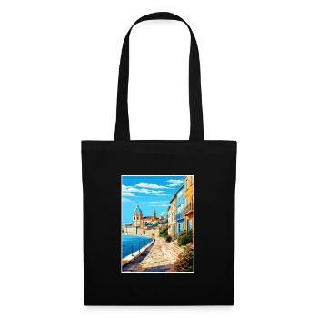 Coimbra Portugal Vintage voyage affiche Souvenir - Sac en tissu - noir - Devant