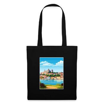 Coimbra Portugal Vintage voyage affiche Souvenir - Sac en tissu - noir - Devant