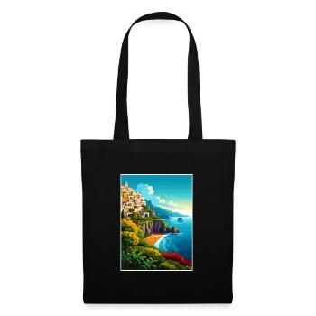 Amalfi Italie Décoration Vintage Voyage Affiche WPA - Sac en tissu - noir - Devant