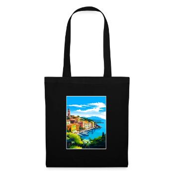 Portofino Italie Vintage voyage affiche WPA Souvenir - Sac en tissu - noir - Devant