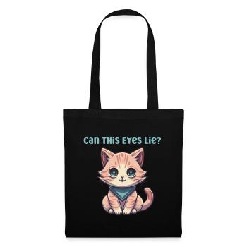 Cute Cat with Big Eyes and Bandana - Tote Bag - black - Front