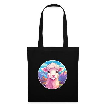 Mouton Aquarelle Dessin Animé Kawaii Animal Animal Colorfu - Sac en tissu - noir - Devant