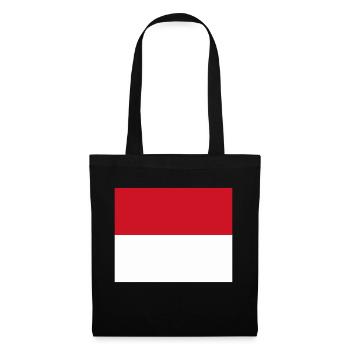 Monaco flag / Drapeau Monaco - Sac en tissu - noir - Devant