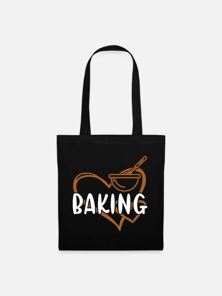 Baker Heart Baking - Stoffbeutel - Schwarz