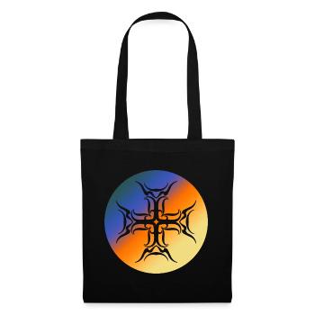 Roundel Tribal Cross Colorful Gradient T-Shirt - Tote Bag - black - Front