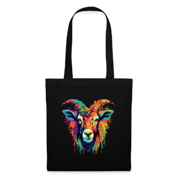 Colorful Goat Paint Splash Splash Paint Blob Billy goat - Tote Bag - black - Front