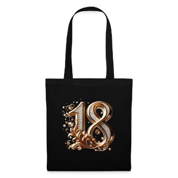 18 ans or diamants 18e anniversaire cadeau - Sac en tissu - noir - Devant