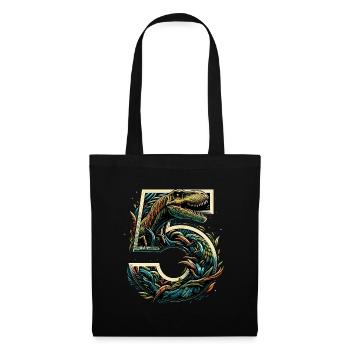 5 Years T-Rex 5th Birthday Gift - Tote Bag - black - Front