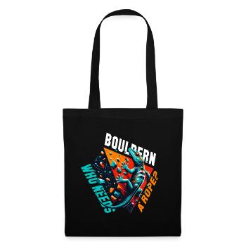 Bouldern Gecko Seil? Geschenk - Stoffbeutel - Schwarz - Vorne