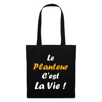 Humour punch planteur - Sac en tissu - noir - Devant
