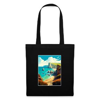 Côte jurassique Angleterre Affiche de voyage vintage WPA - Sac en tissu - noir - Devant