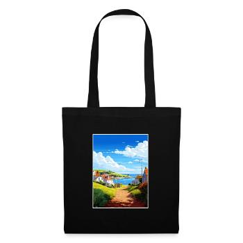 Portholland Cornwall Vintage voyage affiche WPA Art - Sac en tissu - noir - Devant