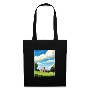Cardiff Castle Wales Vintage Reiseposter WPA Kunst - Stoffbeutel - Schwarz - Vorne