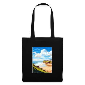Polzeath Cornwall Vintage voyage affiche Souvenir - Sac en tissu - noir - Devant