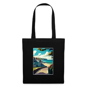 Lyme Regis Angleterre Vintage voyage affiche Souvenir - Sac en tissu - noir - Devant