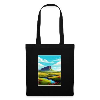 Ben Bulben Irland Vintage Reiseposter Souvenir - Stoffbeutel - Schwarz - Vorne