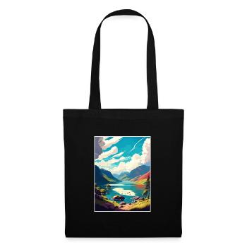 Loch Ness Schottland Vintage Reiseposter Souvenir - Stoffbeutel - Schwarz - Vorne