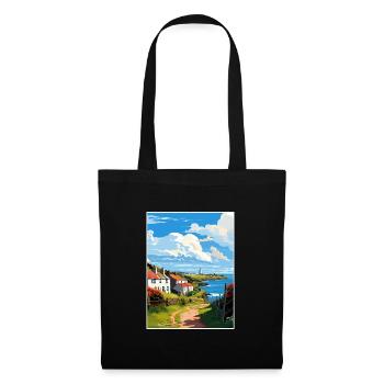Ruan Minor Cornouailles Vintage voyage affiche Souvenir - Sac en tissu - noir - Devant