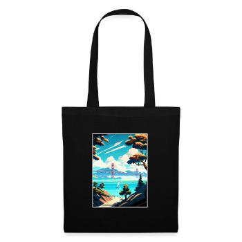 San Francisco Bay Area California Travel Poster - Tote Bag - black - Front
