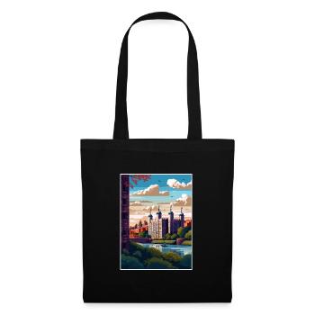 Tour De Londres Vintage Voyage Affiche WPA Souvenir - Sac en tissu - noir - Devant