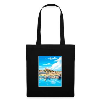 Penzance Cornwall Vintage voyage affiche Souvenir - Sac en tissu - noir - Devant