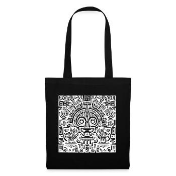 Inca, Aztèque, Motif Maya, Oeuvre d’art - Sac en tissu - noir - Devant
