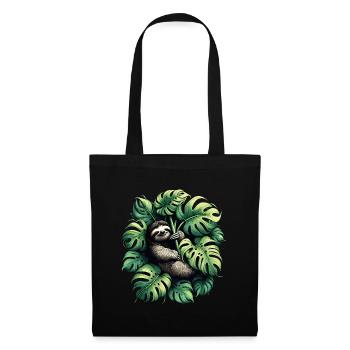 Monstera deliciosa sloth gift - Tote Bag - black - Front