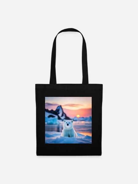 Puuh auf der Eisscholle - Stoffbeutel - Schwarz