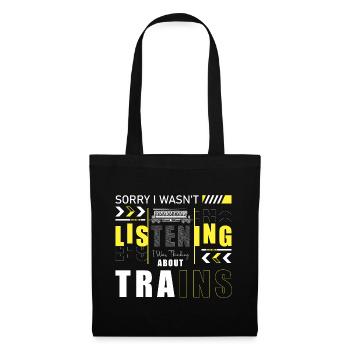 Chemin de fer Trains Train Guiding Passion - Sac en tissu - noir - Devant