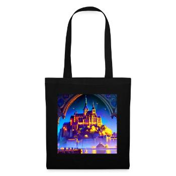 Mont Saint Michel - Château de rêve - Sac en tissu - noir - Devant
