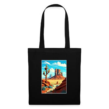 Monument Valley Arizona Vintage Reiseposter WPA - Stoffbeutel - Schwarz - Vorne