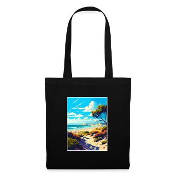 Cambrillo Beach Californie Affiche de voyage Vintage - Sac en tissu - noir - Devant