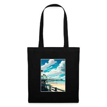 Huntington Beach Californie Vintage affiche de voyage - Sac en tissu - noir - Devant