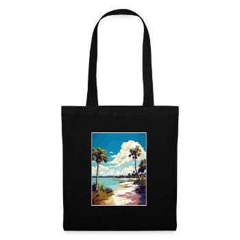 Lovers Key State Park Floride affiche de voyage - Sac en tissu - noir - Devant