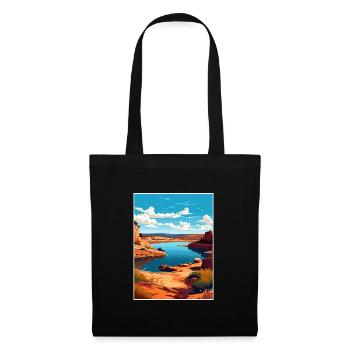 Possum Kingdom Lake Texas Vintage Travel Poster - Tote Bag - black - Front
