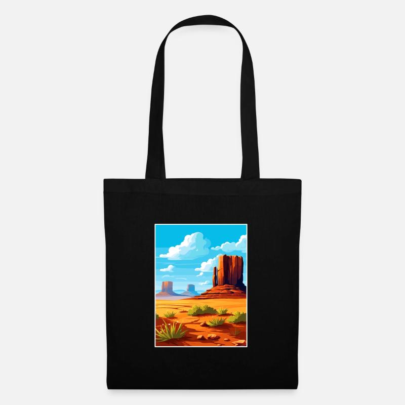 Monument Valley Arizona Wüste Reiseposter - Stoffbeutel - Schwarz