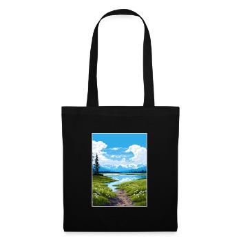 Lake Clark Nationalpark Alaska Reiseposter - Stoffbeutel - Schwarz - Vorne