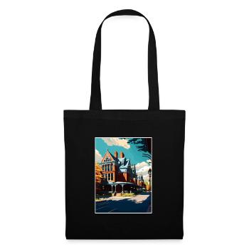 Saratoga Springs New York State Travel Poster - Tote Bag - black - Front