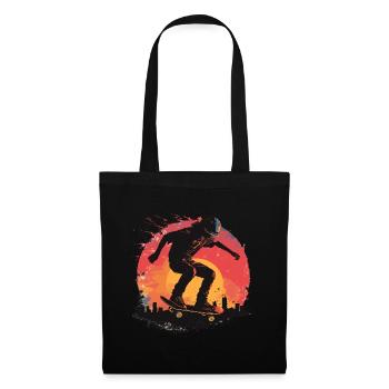 Skateboarder Skateboard Skate Skater Sonne - Stoffbeutel - Schwarz - Vorne