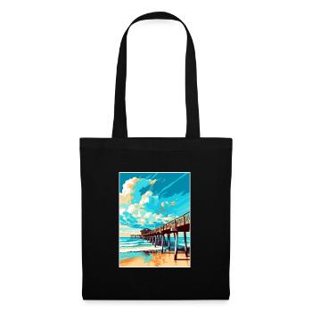 Cocoa Beach Florida Vintage Reiseposter Souvenir - Stoffbeutel - Schwarz - Vorne