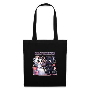 Animal Proposal, Cute Critter Engagemen - Tote Bag - black - Front