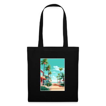 South Beach Texas Vintage voyage affiche Souvenir - Sac en tissu - noir - Devant