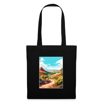 Mount Scott Texas Vintage Reiseposter Souvenir - Stoffbeutel - Schwarz - Vorne