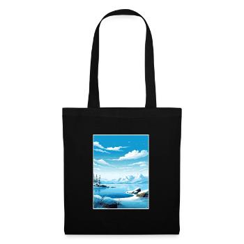 Nordpol Alaska Vintage Reiseposter Souvenir - Stoffbeutel - Schwarz - Vorne