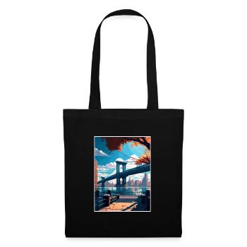 Brooklyn New York Vintage Travel Poster Souvenir - Tote Bag - black - Front